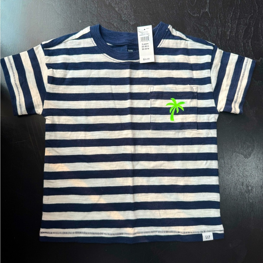 Baby Gap Striped Palm Tree Short Sleeve Shirt